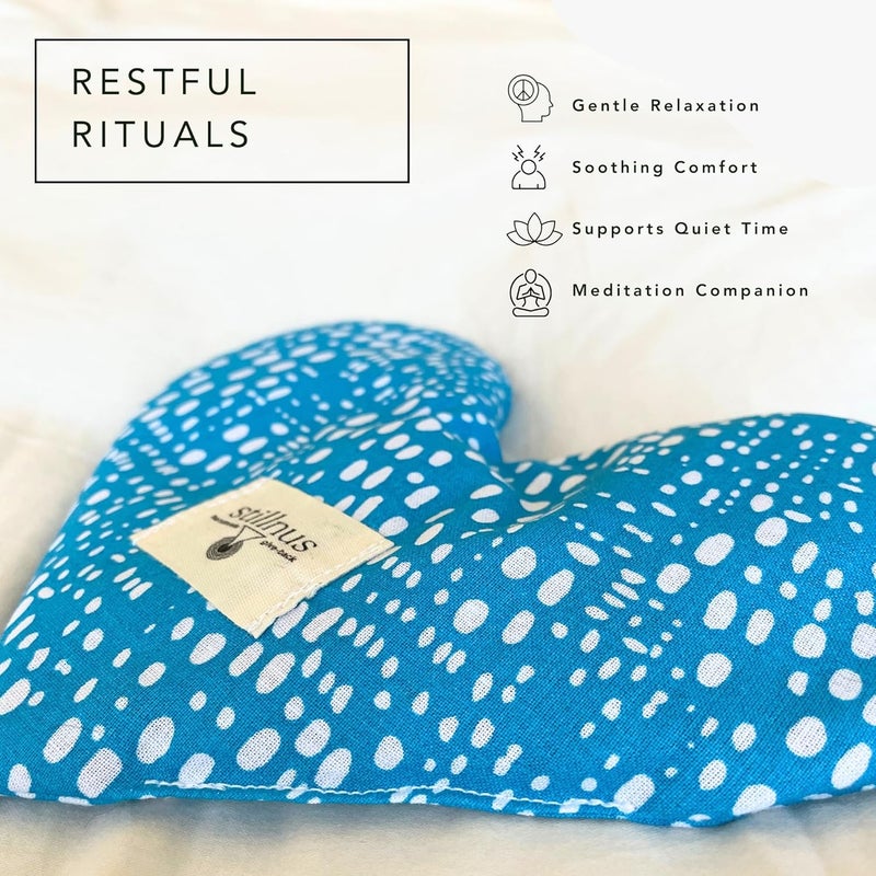stillnus Weighted Heart Eye Pillow with Organic Lavender & Flaxseed – Relaxation Gift for Women, Meditation Tool, Mindful Rest, Cooling Eye Mask, Wellness Self-Care Kit - Image 4